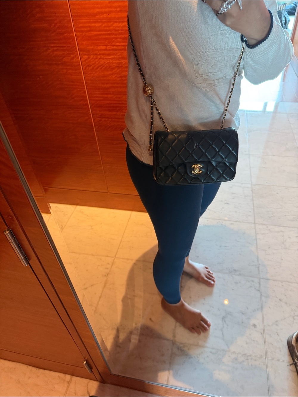 CHANEL Black Quilted Crossbody Bag with Gold Chain & CC Lock - Picture 8 of 8